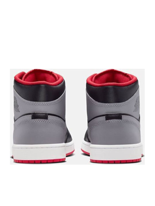 Air  1 Mid Boots Black / Fire Red / White / Cement Grey