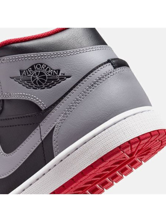 Air  1 Mid Boots Black / Fire Red / White / Cement Grey