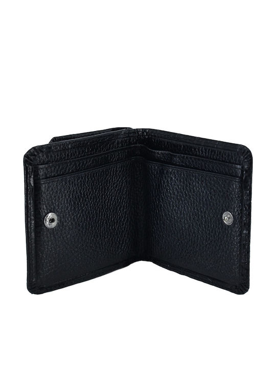Leather Men's Wallet Coins Black