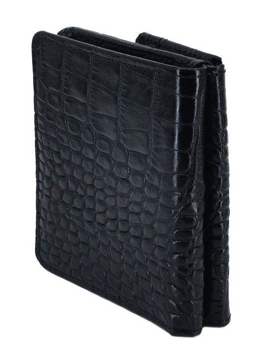 Leather Men's Wallet Coins Black