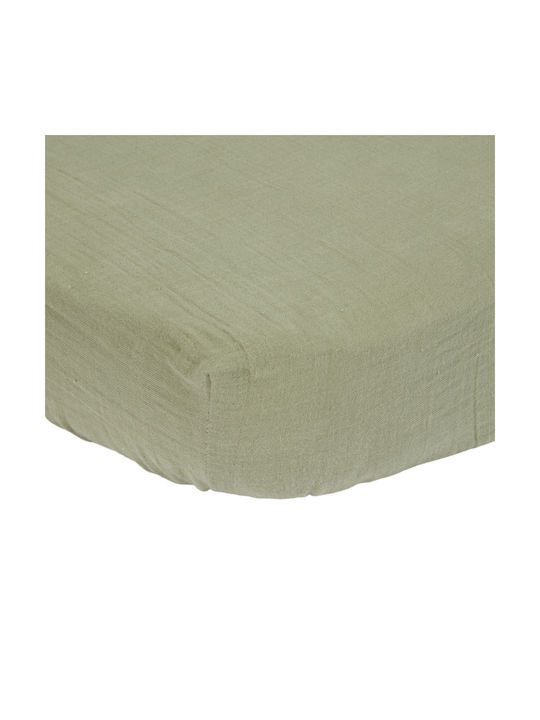 Little Dutch Little Baby Sheet Crib Cotton Fitted Green 120x60cm