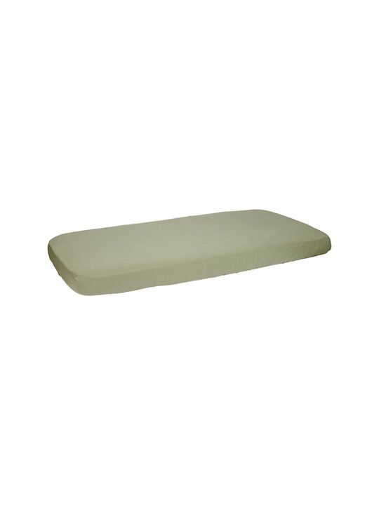 Little Dutch Little Baby Sheet Crib Cotton Fitted Green 120x60cm