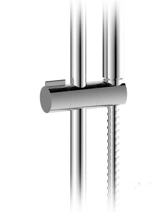 Eurorama Duschsäule mit Wannenbatterie 117,7cm Silber