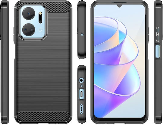 Back Cover Plastic / Silicon Negru (Honor X7a)