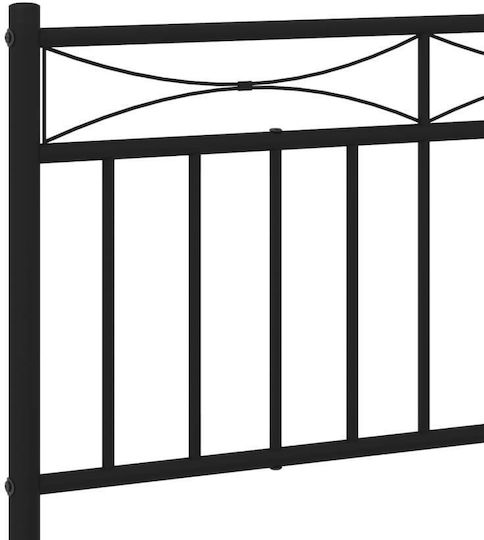 Frame Bed King Size Metal Black with Slats for Mattress 193x200cm