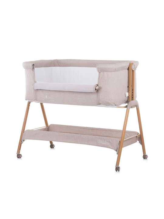 Chipolino Cradle Sweet Dreams with Mattress, Side Opening, and Wheels Mocca