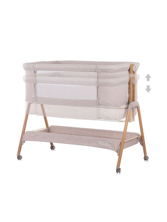 Chipolino Cradle Sweet Dreams with Mattress, Side Opening, and Wheels Mocca