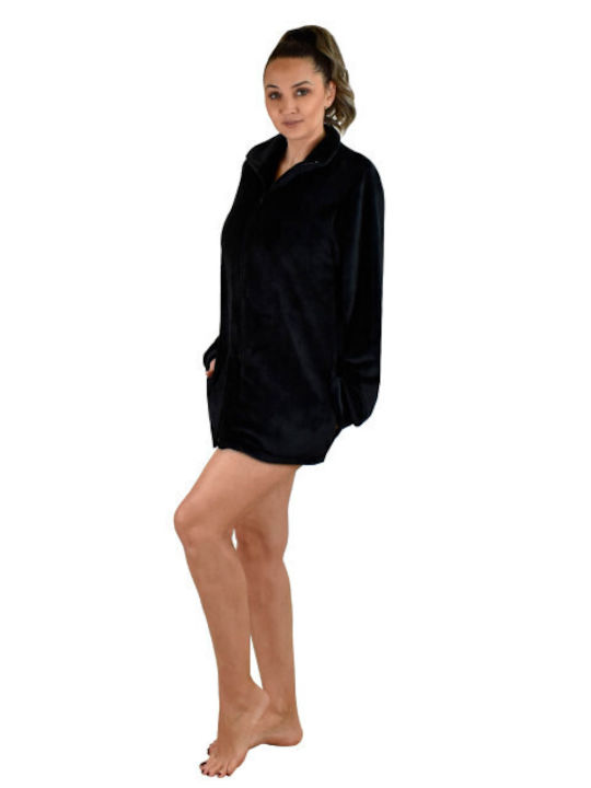 Secret Point Winter Women's Fleece Robe Grey