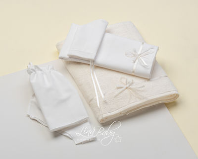 Lina Baby Christening Oilcloths Set Ecru