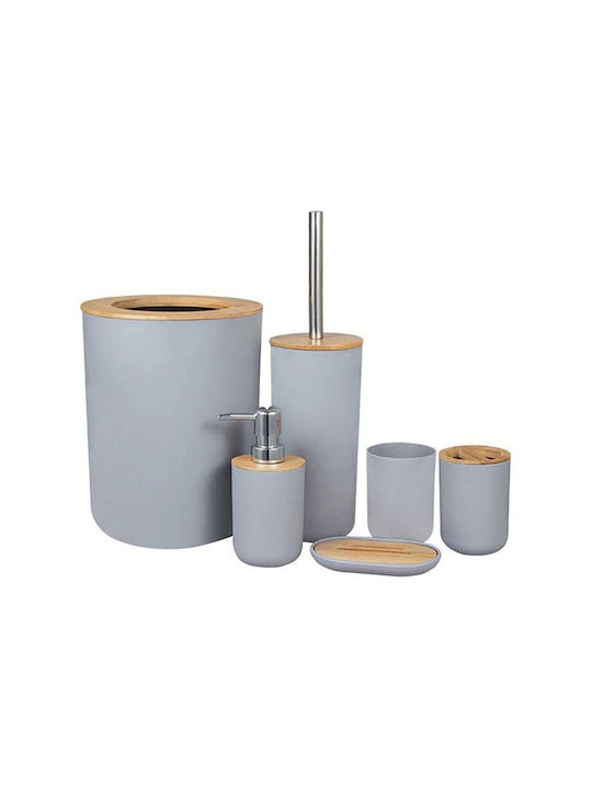 Badezimmerzubehör-Set Bambus Hellblau 6 Stück 325897-Gelb Badezimmerzubehör-Set Bambus Hellblau 6 Stück 325897-Gelb