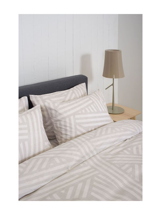 Viokarpet Bettbezug-Set Baumwolle Einzelbett mit Kissenbezug 165x245 Home Nordic 854 Grey