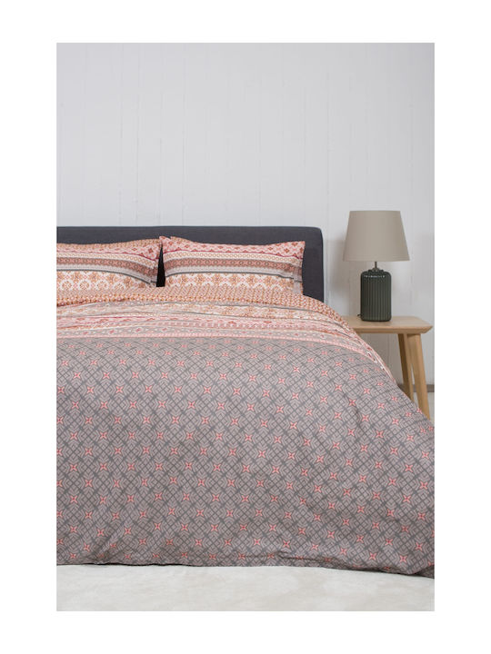 Viokarpet Bettbezug-Set Baumwolle Einzelbett mit Kissenbezug 165x245 Home Nordic 856 Cayenne