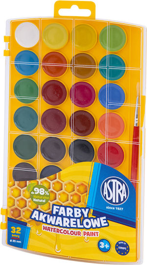 Astra Set of Watercolours Multicolored with Brush 32pcs
