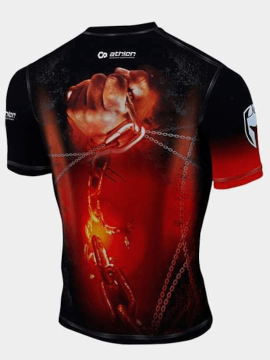 Athlon Herren Kurzärmlig T-Shirt 100-1840 für Jiu-Jitsu Schwarz
