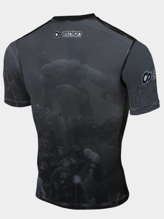 Athlon Herren Kurzärmlig T-Shirt 100-1819 für Jiu-Jitsu Schwarz
