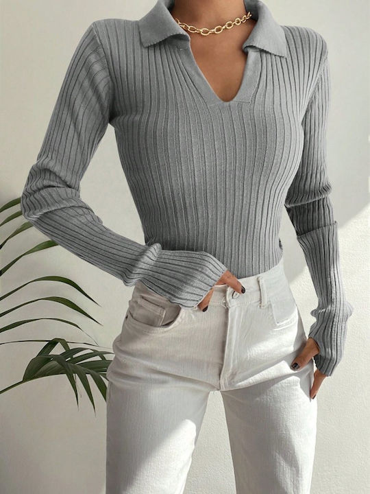 Janes Damen Langarm Pullover Gray