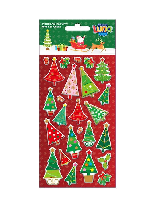 Luna Christmas with Design Άγιου Βασίλη , Αστεριού and Δέντρου Puffy