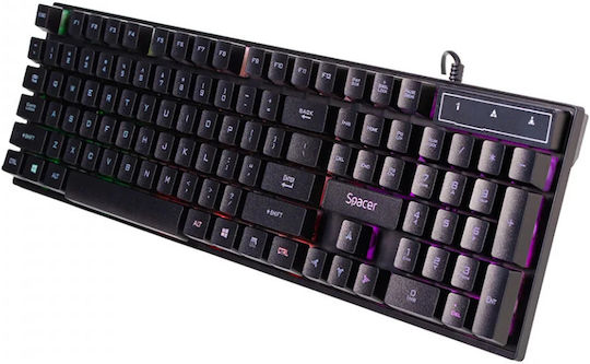 Spacer SP-GK-01 Set Gaming Tastatur mit RGB-Beleuchtung & Maus (Englisch US)
