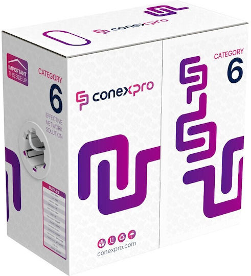 Conexpro U/UTP Cat.6 (Gigabit) Καλώδιο Δικτύου Ethernet χωρίς ακροδέκτες 305m Λευκό