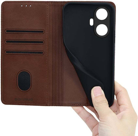 Sonique Vintage Magnet Wallet Δερματίνης / Πλαστικό / Σιλικόνης Καφέ (Realme C55)