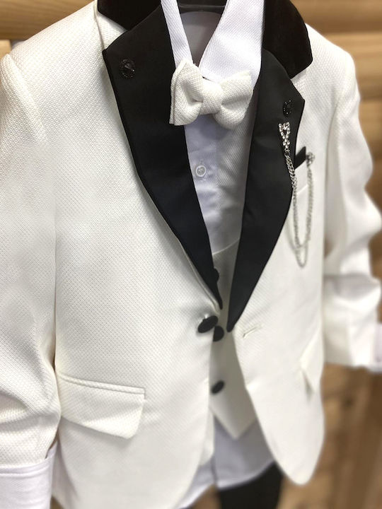 Extan Bebe Costum De Botez Alb Pentru Băieți