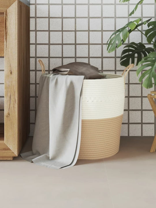 vidaXL Καλάθι Αποθήκευσης Υφασμάτινο Μπεζ 43x43x38cm