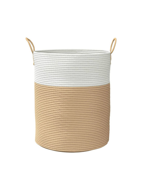 vidaXL Storage Basket Fabric Beige 38x38x46cm 1pcs