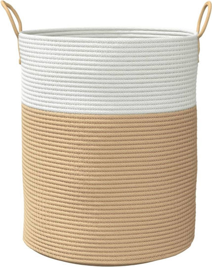 vidaXL Storage Basket Fabric Beige 38x38x46cm 1pcs