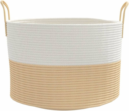 vidaXL Storage Basket Fabric Beige 51x51x33cm 1pcs
