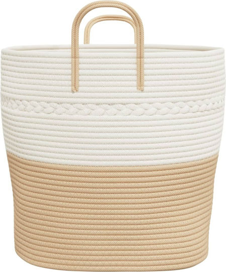 vidaXL Storage Basket Fabric Beige 43x43x38cm 1pcs