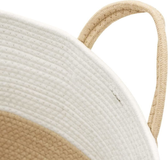 vidaXL Storage Basket Fabric Beige 38x38x46cm 1pcs