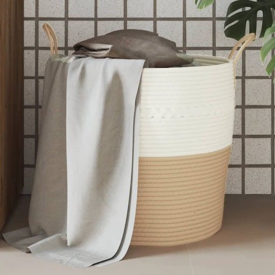 vidaXL Storage Basket Fabric Beige 43x43x38cm 1pcs