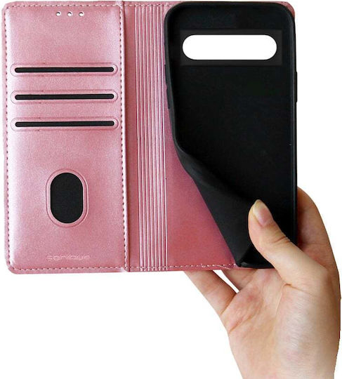 Sonique Vintage Magnet Brieftasche Synthetisches Leder / Kunststoff / Silikon Rose Gold (Google Pixel 7 Pro)
