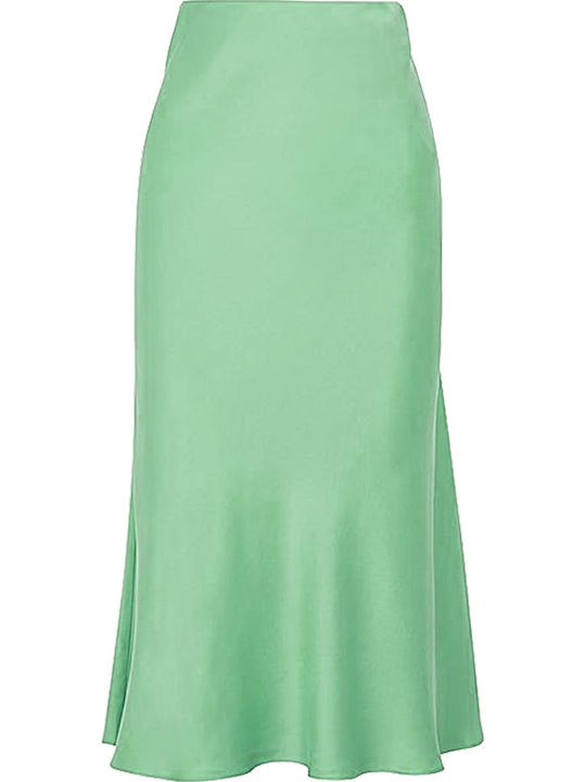 Satin Maxi Skirt Green