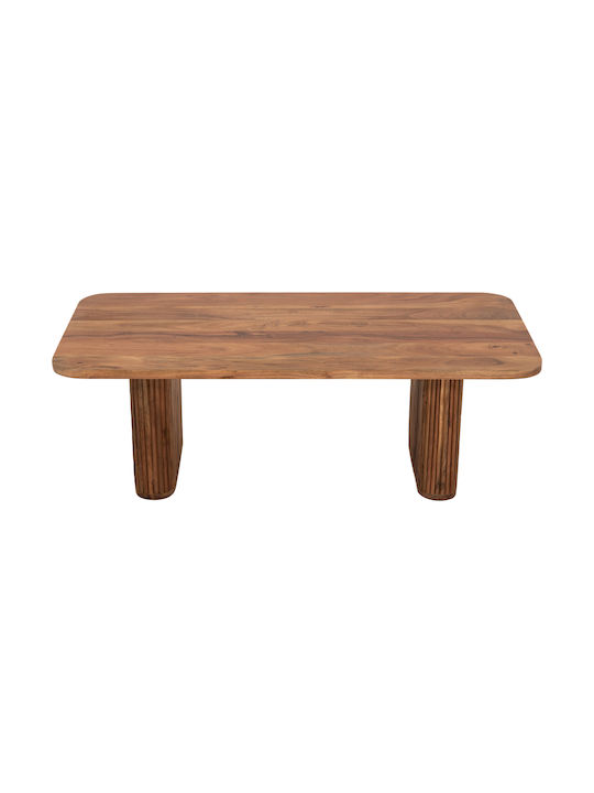 Rectangular Central Coffee Table Groot Made of Solid Wood Natural W120xD60xH40cm