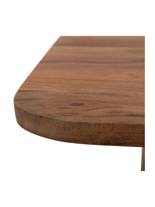 Rectangular Central Coffee Table Groot Made of Solid Wood Natural W120xD60xH40cm