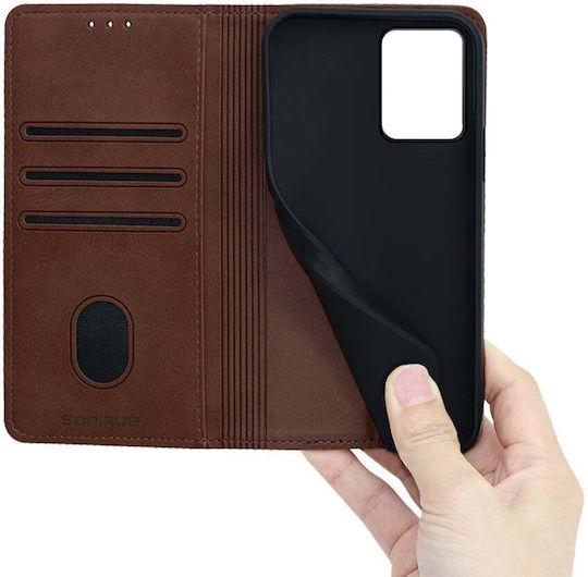 Sonique Brieftasche Synthetisches Leder / Kunststoff / Silikon Braun (Xiaomi Redmi Note 12 Pro 5G / Poco X5 Pro 5G)