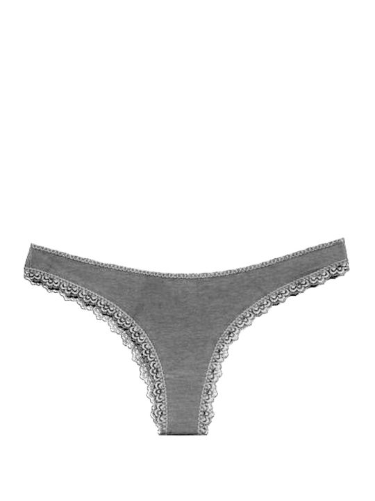 Cotton Women's Brazil 3Pack with Lace Gray