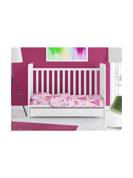 Dimcol Bebe Princess Baby Sheet Crib Cotton Fitted Pink 140x70cm