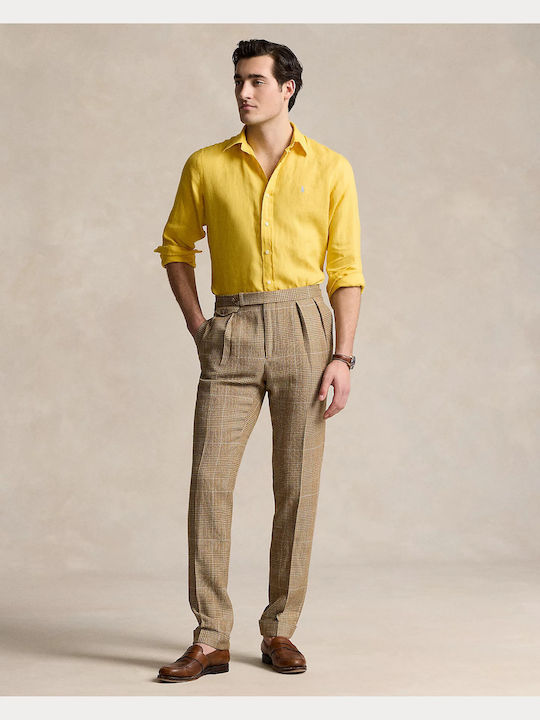Long-sleeved Linen Shirt Yellow Heliotrope