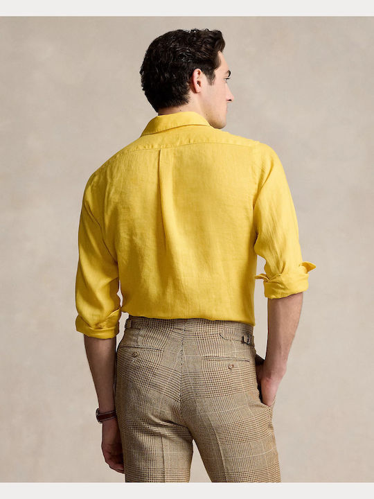 Long-sleeved Linen Shirt Yellow Heliotrope