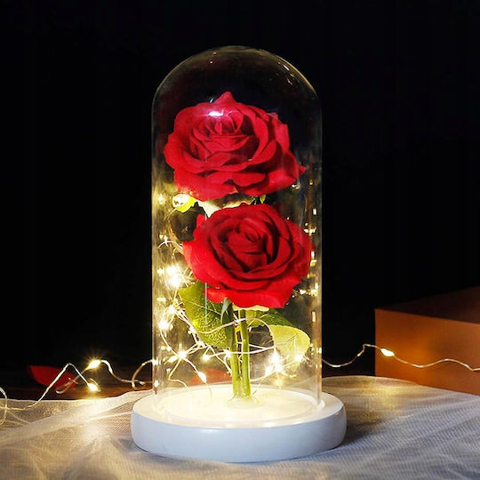 Παντοτινό Τριαντάφυλλο Κόκκινο 11.5cm με LED