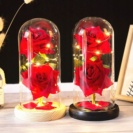 Παντοτινό Τριαντάφυλλο Κόκκινο 11.5cm με LED