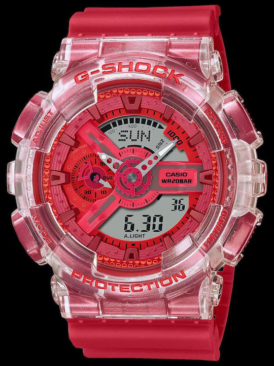 Casio G-shock Limited Ceas Barbati 55mm Mecanism Baterie cu Culoare Roșie Cauciuc Cureaua