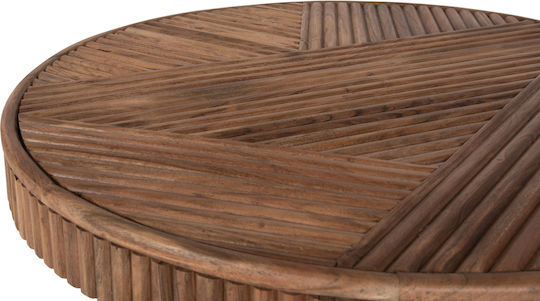 Runde Zentral Kaffeetisch Ranne aus Massivholz Natürliche M80xL80xH38cm
