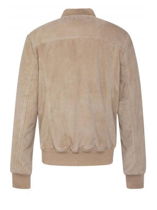 Schott NYC Men's Winter Bomber Jacket Beige