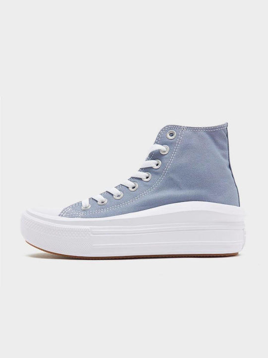 Converse Chuck Taylor All Star Move Damen Flatforms Stiefel Blau