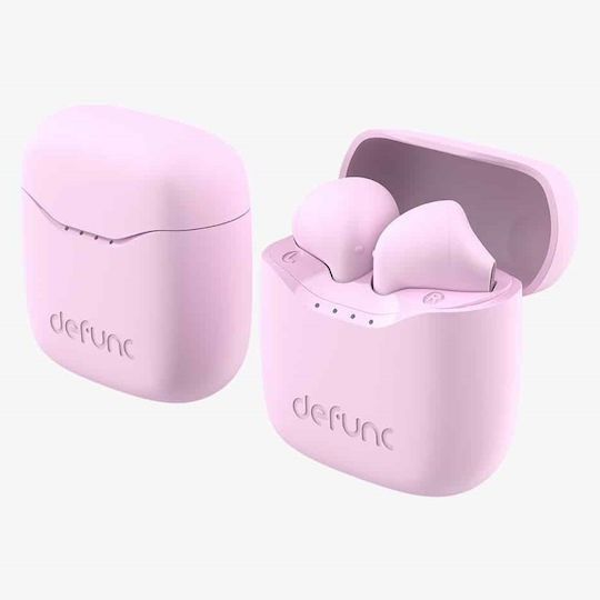 Defunc True Lite Earbud Bluetooth Handsfree Ακουστικά με Αντοχή στον Ιδρώτα και Θήκη Φόρτισης Ροζ