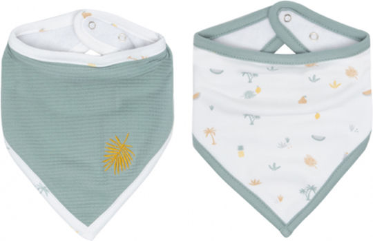 Luma Βabycare Bandana Fabric with Button Green 2pcs