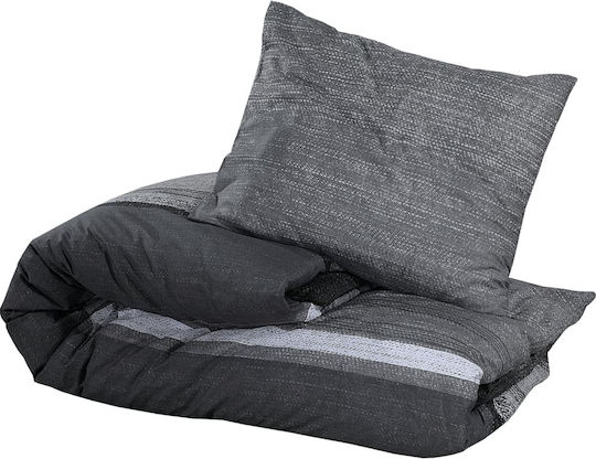 vidaXL Комплект Плик за Завивка Памучен Двоен с 2 Калъфки 200x200 Dark Grey